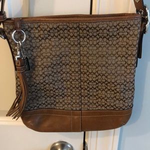 Brown Coach Logo Crossbody